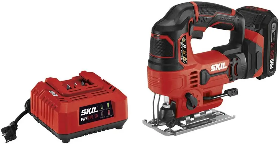 

20V Cordless Jigsaw with 2.0Ah Battery & Charger, 7/8" Stroke, Variable Speed for Precise Cuts