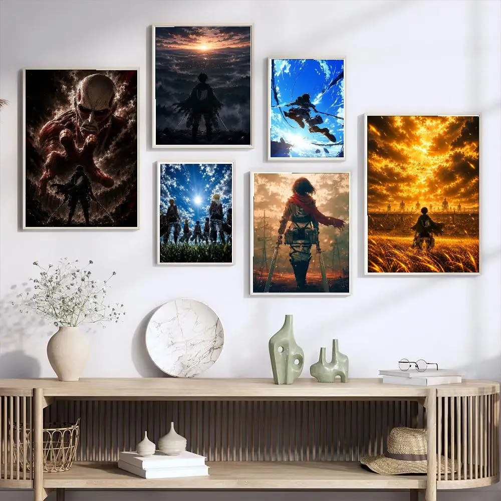 A-Attack o-on Titan-n Poster HD Wall Art Print,Self-adhesive Poster Sticker,Aesthetic Home Decor