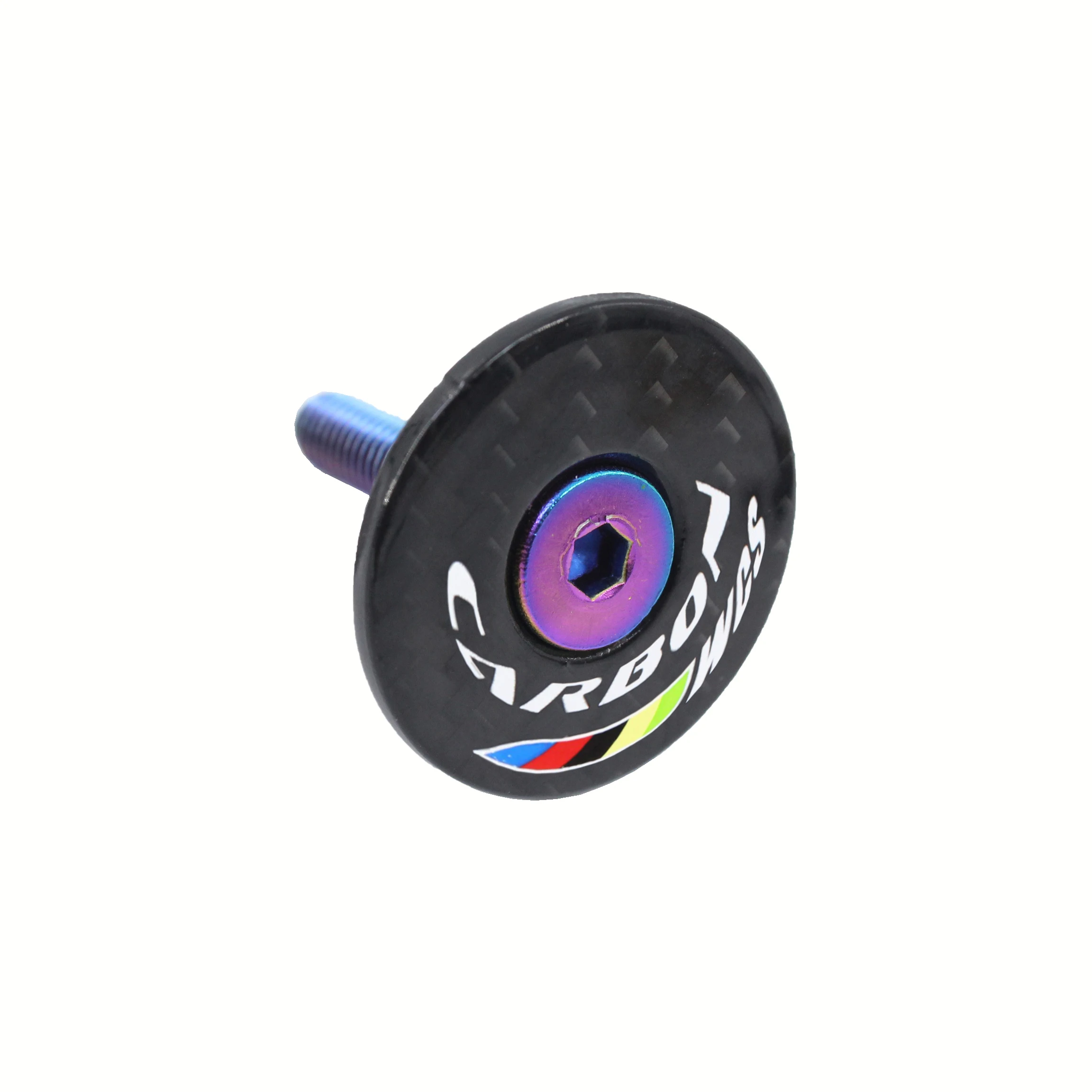 Neueste Bike 3K Vollcarbon Fahrrad Vorbauabdeckung Carbon Fahrrad Headsets Carbon Top Caps SUS304 Edelstahl Schrauben M6x35mm – Detail 2