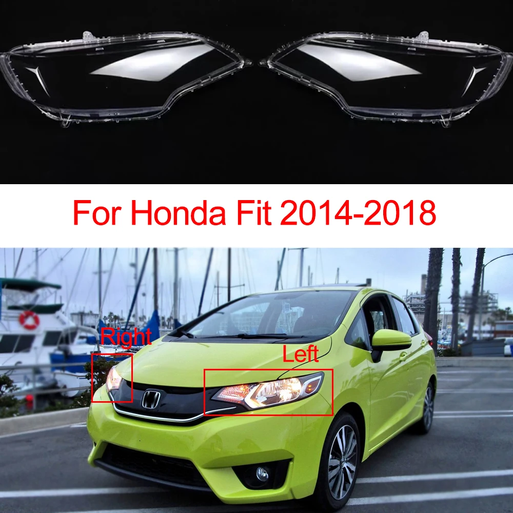 

Автомобильная передняя фара, прозрачная крышка объектива для Honda Fit GK5 2014-2018, автомобильная фара, стеклянная оболочка, маски, фары, лампа