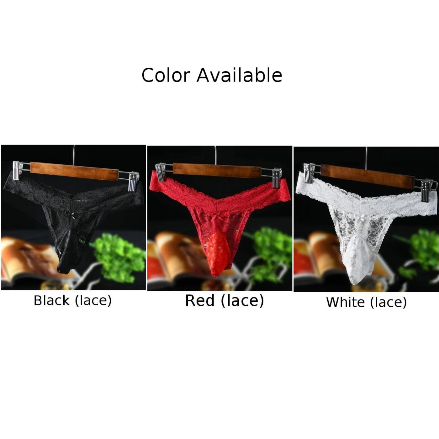 3 Colors Elegant Fashionable Briefs 1pcs Breathable Comfortable Lace Large Size Men Sexy Thong Underwear Nylon
