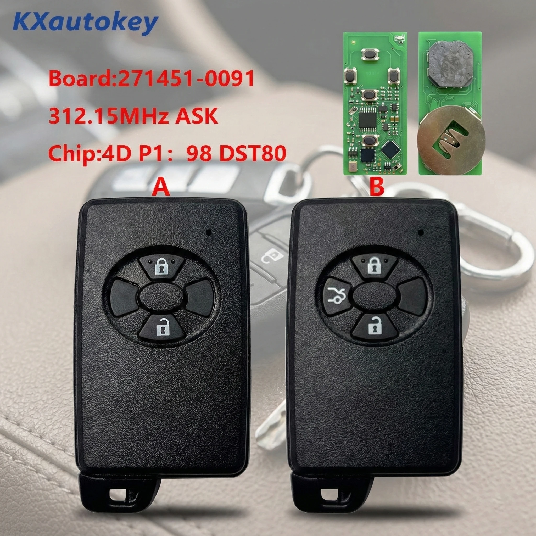 

KXK007079 For Vitz Corolla Allion Axio Premio Genuine 3B Board-271451-0091 Complete Smart Remote Key For Toyota