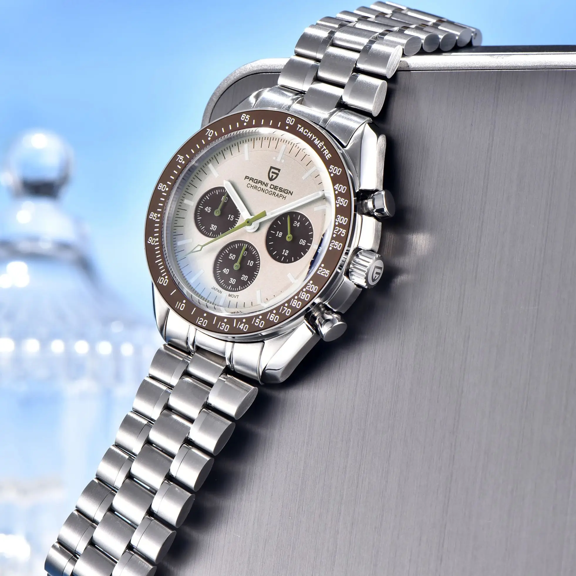 PAGANI DESIGN 2025 جديد زحل ساعات رجالية فاخرة ساعة كوارتز رجالية ضوء تان كرونوغراف AR الياقوت كريستال ساعة اليد الرجال #4