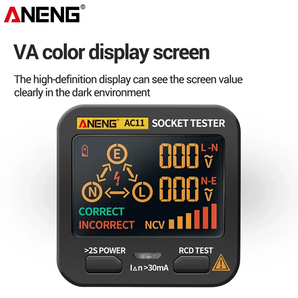 Imagem -03 - Aneng Ac11 Testador de Led de tv Tela de tv Lcd Led Cabo de Rede de Leds Teste de Led tv Backlight Tester Ferramentas Spark Plug Tester Kit Fasimetro Detector de Fase Eua Reino Unido ue au Plug Terra Zero Linha Fase
