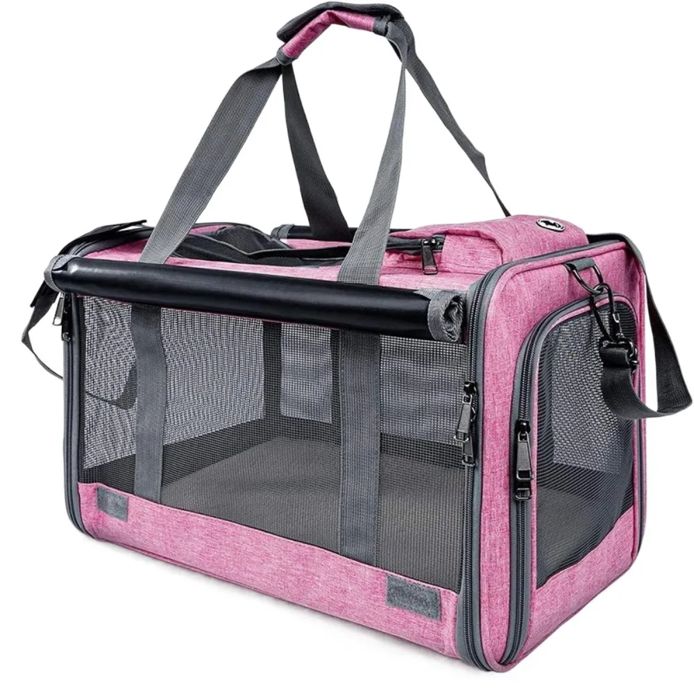 

Oxford Cloth Cat Carrier Handbag Soft Sided Large Capacity Cat Transport Bag Breathable Waterproof Pet Carrier Travel