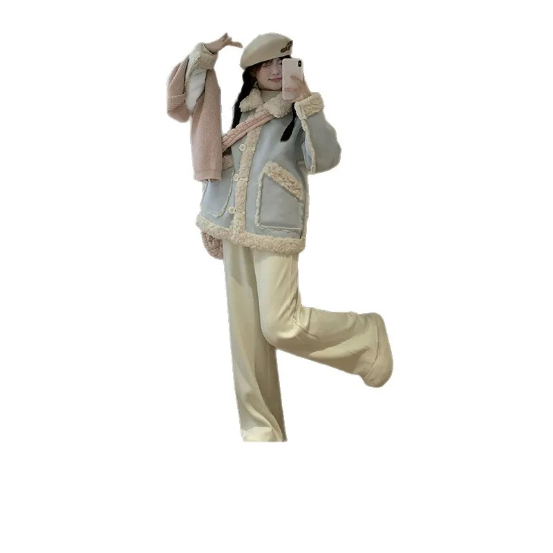 파카 코트 여성 재킷 포켓 긴 소매 턴다운 칼라 싱글 브레스티드 루즈핏 캐주얼 오피스 레이디 2025 가을 겨울