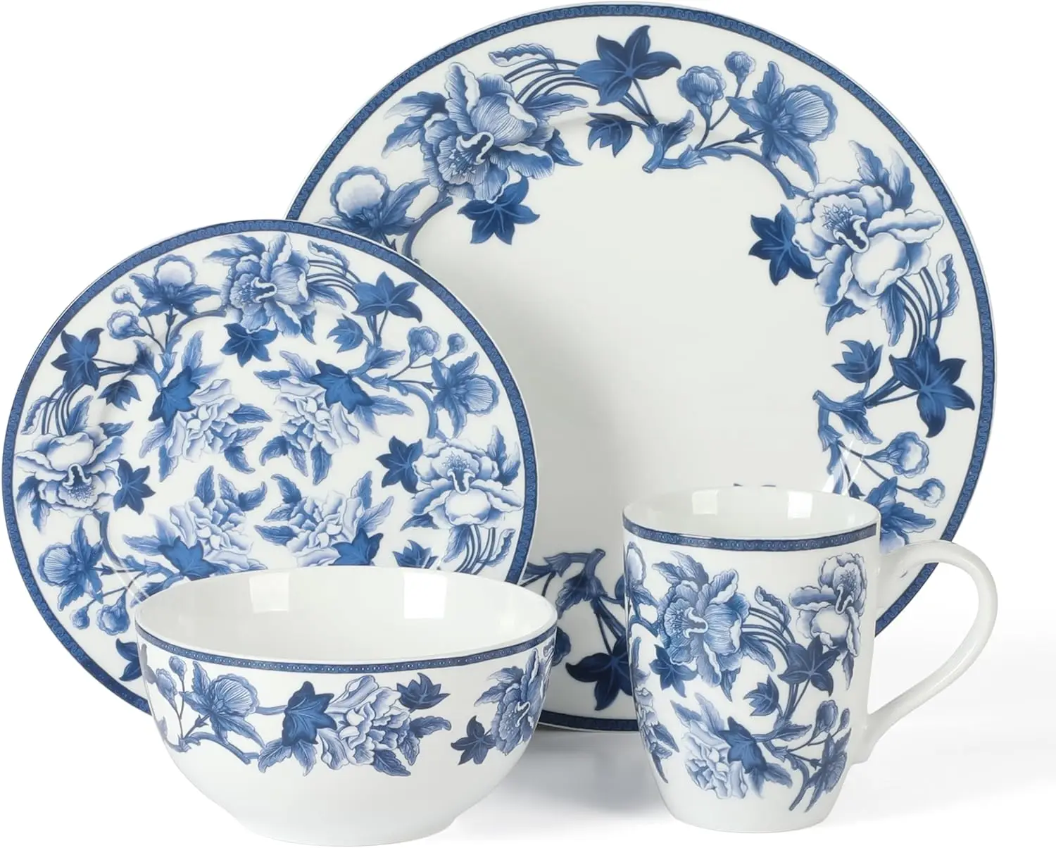 Набор столовой посуды Goodale Vintage Blue Stoneware из 16 предметов