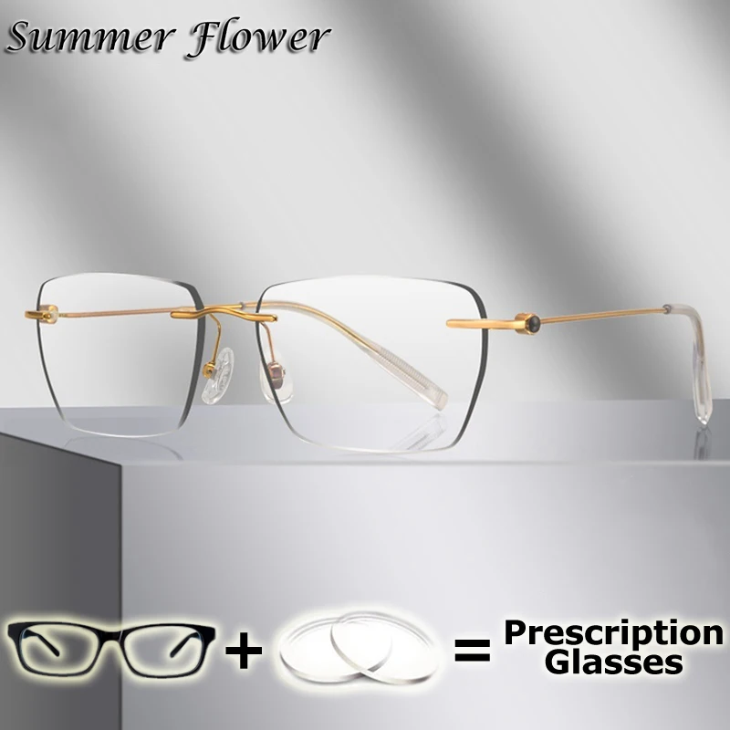 

Multifocal Glasses Frameless Optical Prescription Glasses Recipe Rimless Photochromic Free Form Wide Field Progressive Lenses