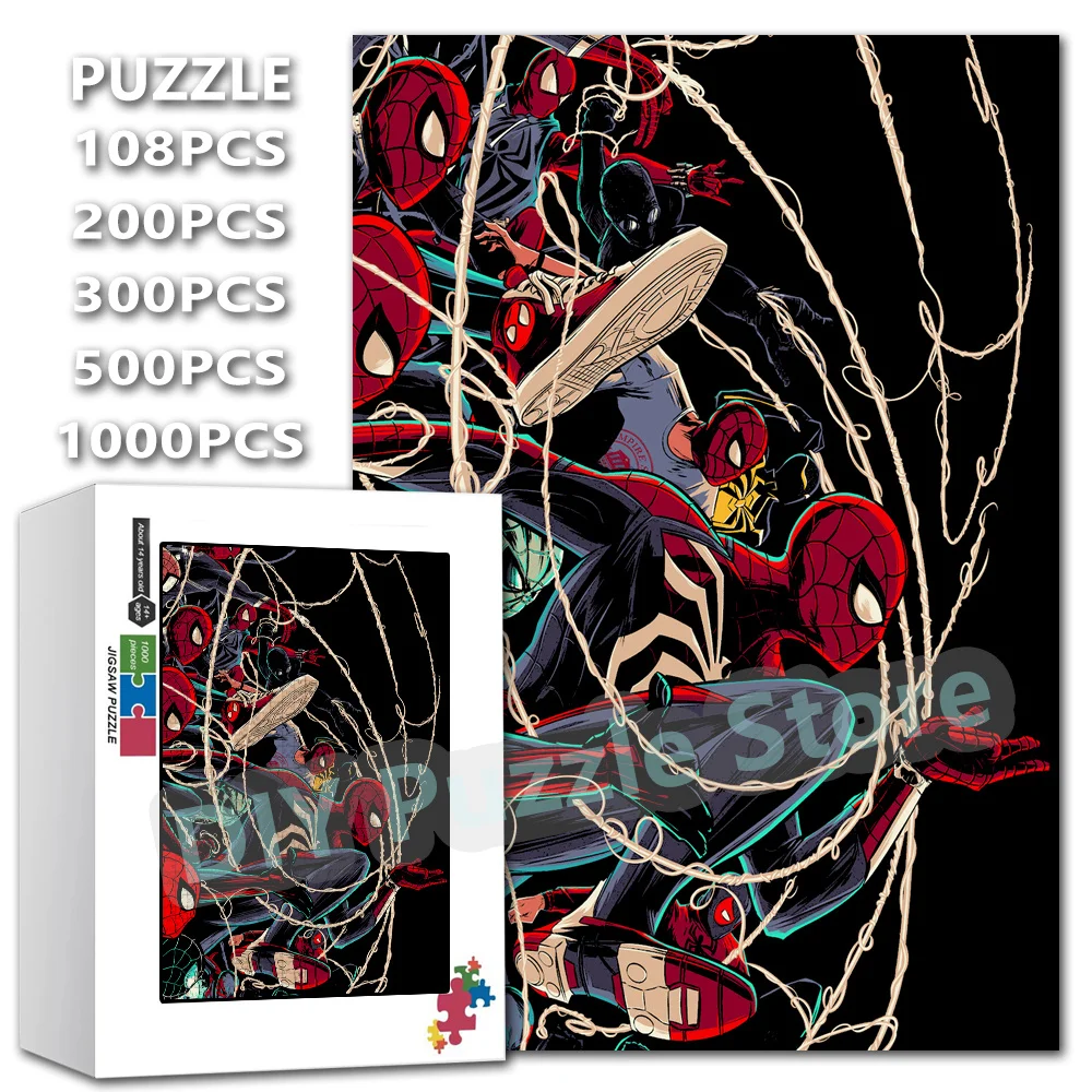 

Пазл-головоломка «Человек-паук» для самостоятельной сборки, 108/200/300/500/1000/1500 деталей, супергерой Marvel, игрушка-антистресс, подарок