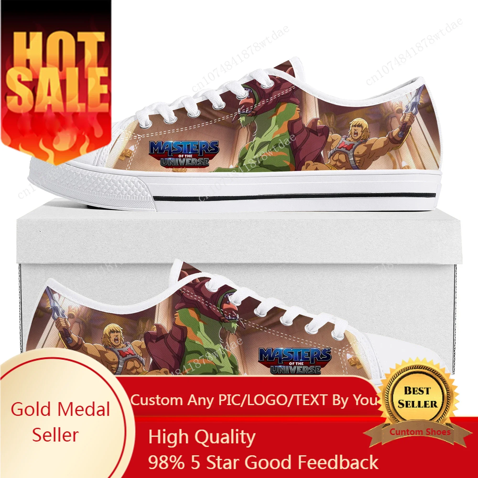 

Cartoon He-Man Masters Of The Universe Low Top Sneakers Womens Men Teenager High Quality Canvas Sneaker Couple Custom Made Shoes