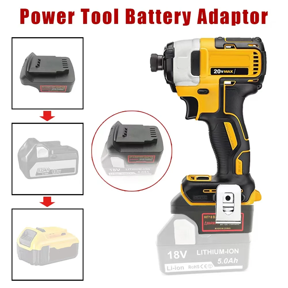 HTB18DWL Adapter Converter Can Use For Hitachi 18V Li-ion Battery BSL1830 on For Dewalt 18V 20V Lithium Electrical Power Tool