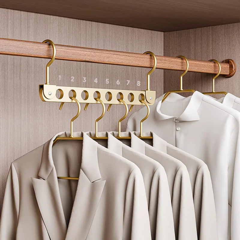 

6/8 Holes Storage Rack for Clothes Hanger Aluminum Alloy Rotatable Hanging Hooks Hangers Organizer Rack Space Saver Hanging Hook