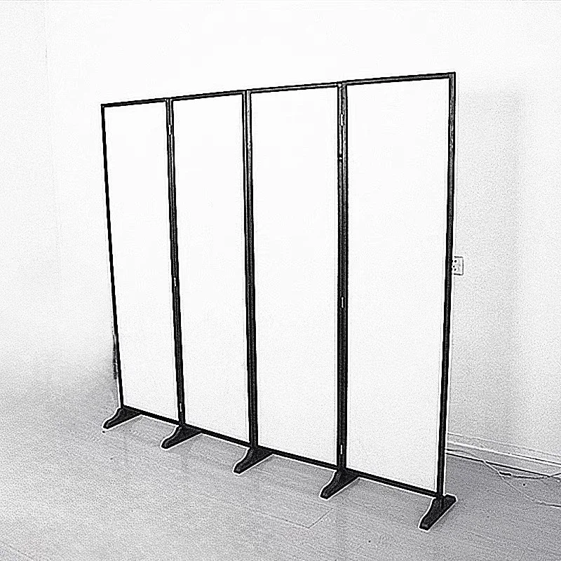 

New pulley mobile screen partition living room entrance foldable solid wood cover home