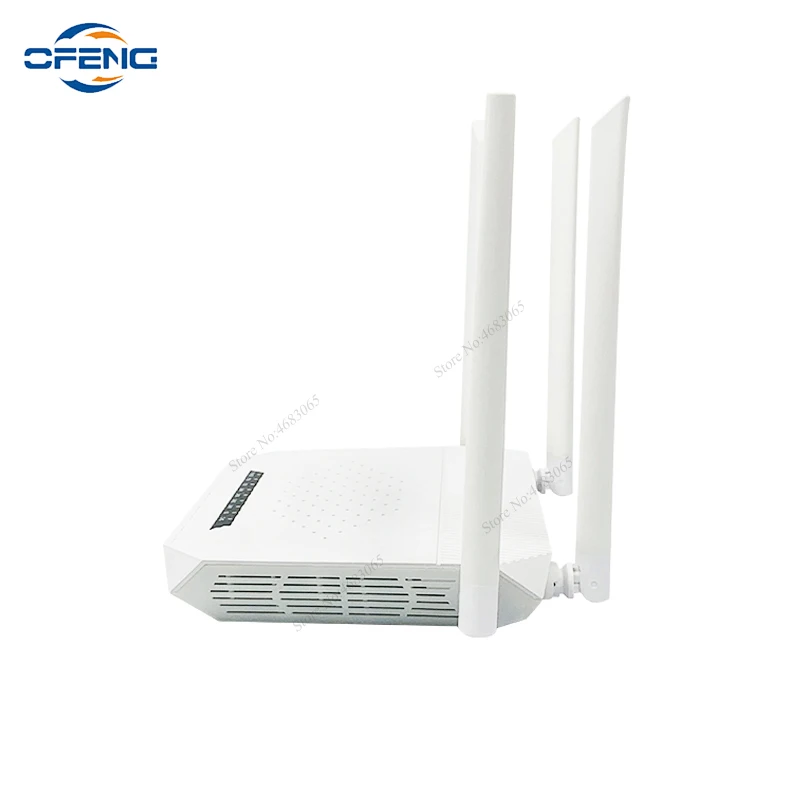 	 XPON WIFI ONU ONT Modem, Optical Fiber Network Termina, 4GE + 2.4G and 5G, Dual Frequency, English Firmware, Customized, New