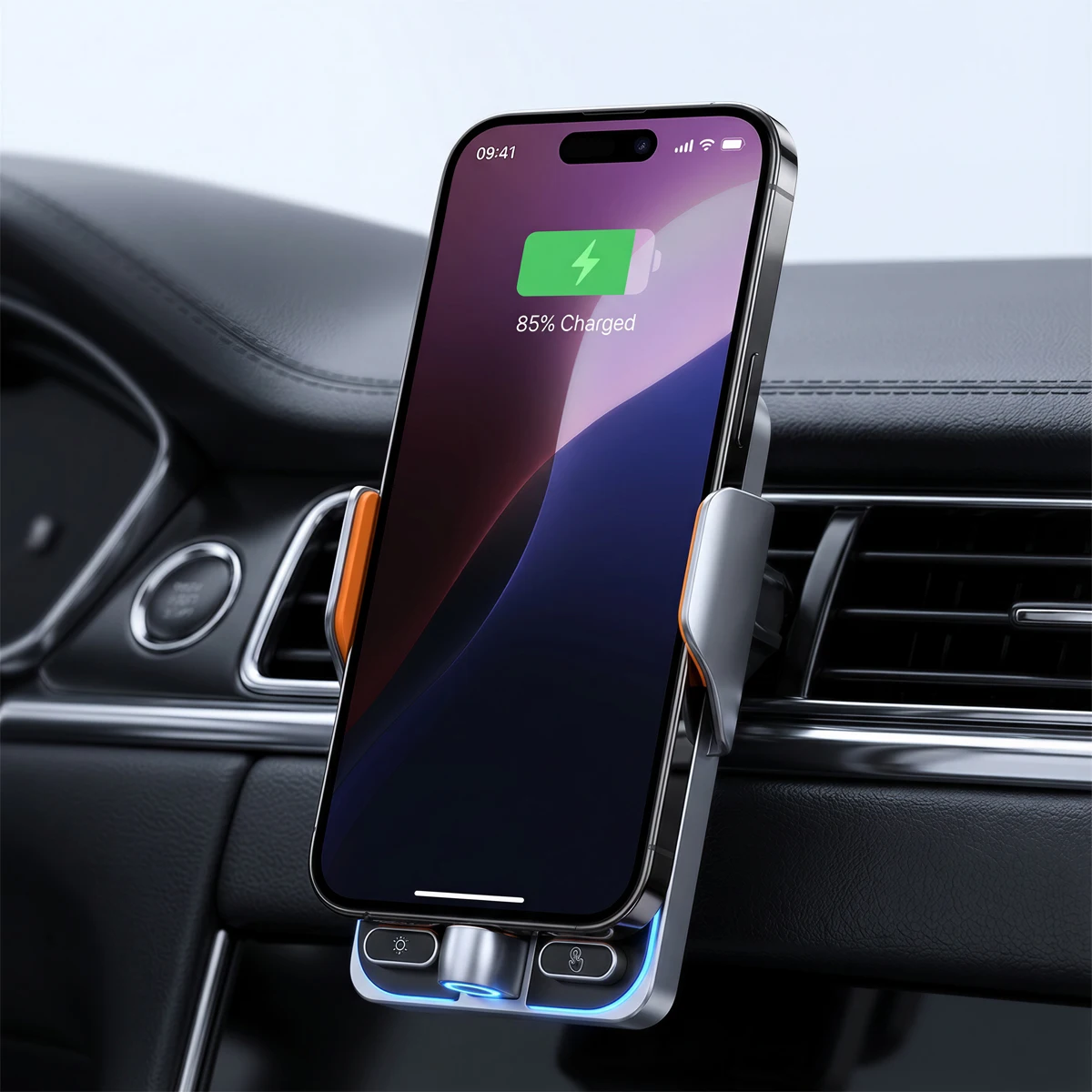 Für BMW 5er G60 i5 2024 2025 2026 Auto-Handyhalterung mit kabelloser Ladefunktion, automatische Klemmung, starke magnetische Halterungsbasis – Detail 25