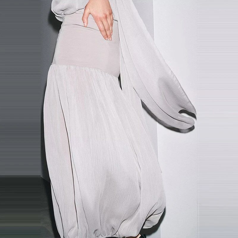

2025 Summer New Women's One-Piece Dr Midi Skirt Faion Set Polyester Fiber Z Brand Ele Ensemble
