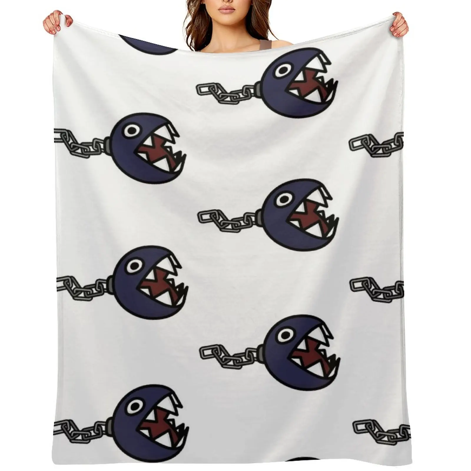 

Chain Chomp Throw Blanket Soft Plaid Decorative Sofa Polar Furrys Blankets