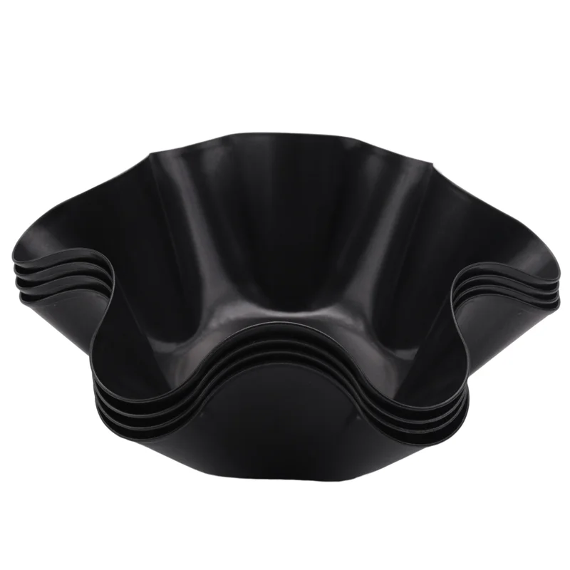 

ABUN-Large Non-Stick Fluted Tortilla Shell Pans Taco Salad Bowl Makers, Non-Stick Carbon Steel, Set Of 8 Tostada Bakers