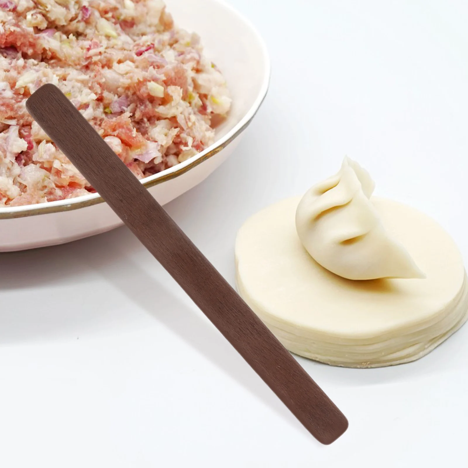 2 Pcs Filling Spoon Kitchen Gadgets Household Spoons Steamed Stuffed Bun Wonton Stuffing for Dumpling Wood Restaurant