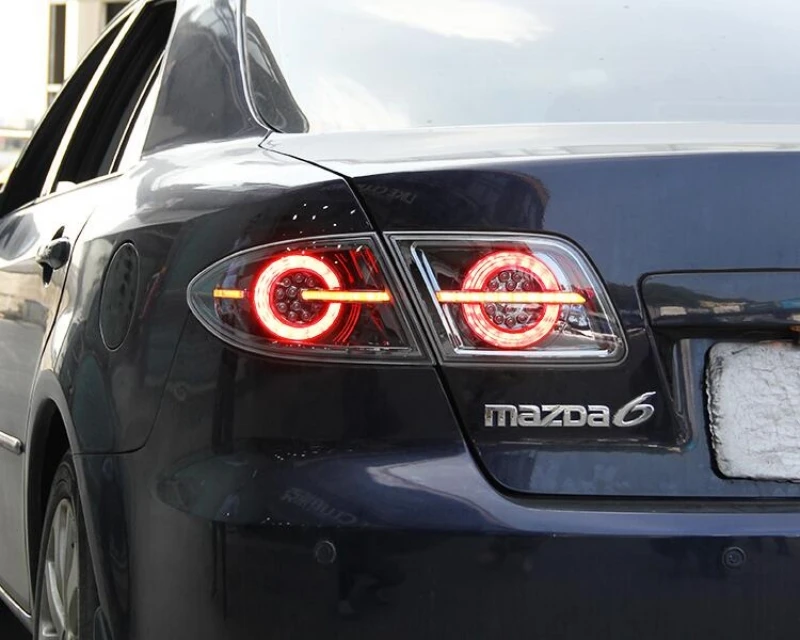 ضوء خلفي LED كامل لمصباح MAZDA 6 LED 2003-2014 عدسة شفافة للإسكان الأسود