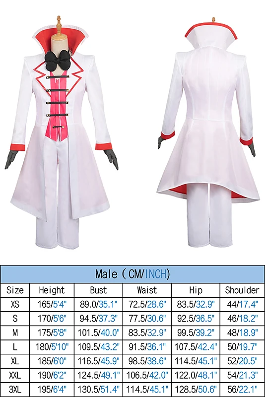 Anime Cos Lucifer Cosplay Kostuum Outfit Fantasie Uniform Jas Voor Volwassen Mannen Rolspel Halloween Carnaval Pak Accessoires