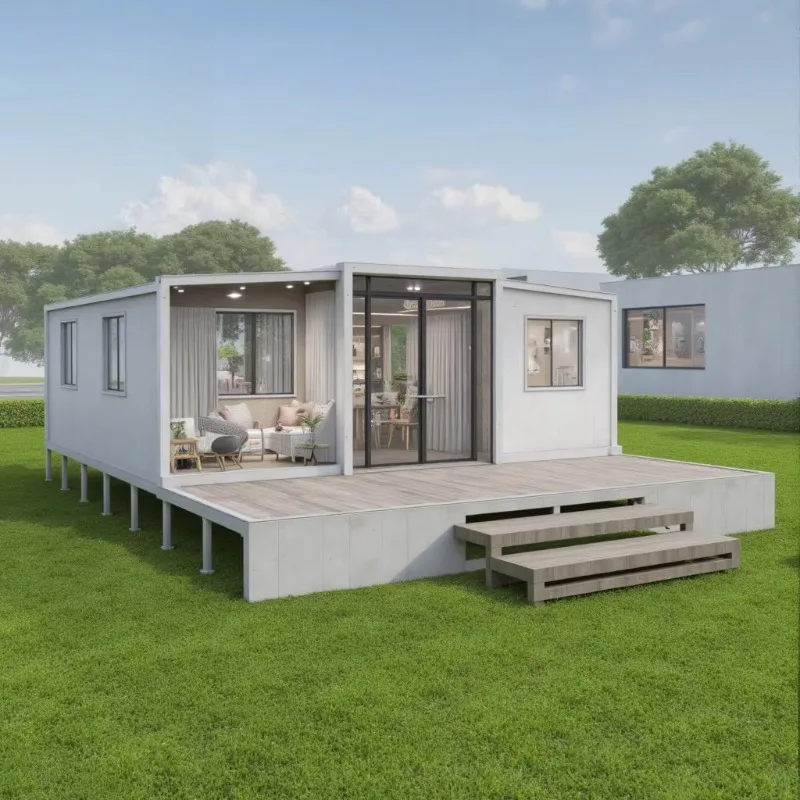 Expandable Foldable Prefab House Adjustable Support Legs Full Sealed Waterproof Galvanized Frame Weather Resistant Modular Home