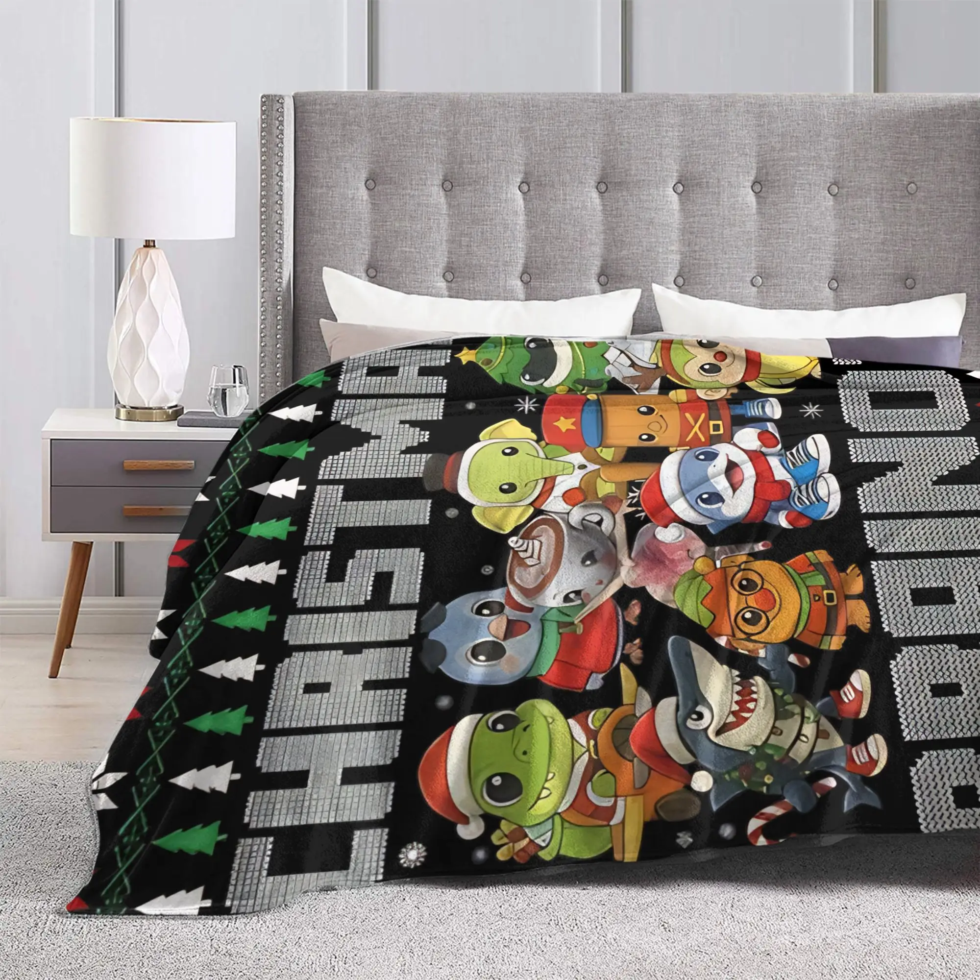 Selimut Natal Motif Italian Br - Christmas Throw Blanket ulasan dan harga