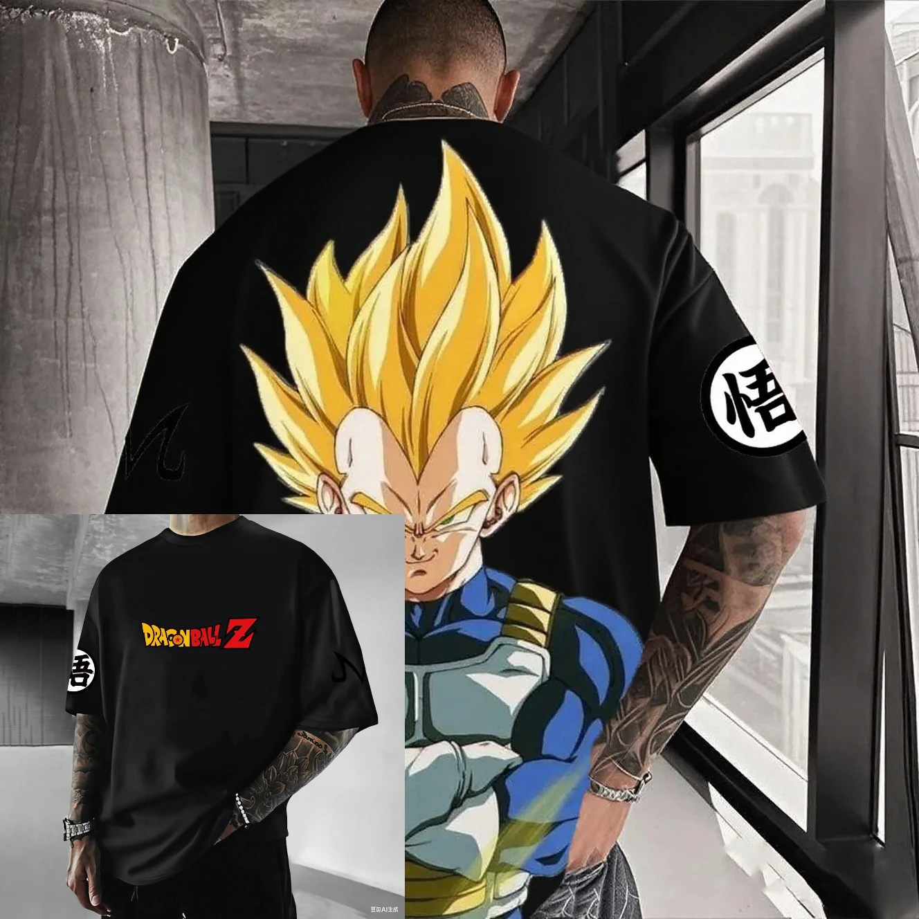 New Dragon Ball Vegeta Anime Printed Short Sleeve T-shirt Men's and Women's T-shirt Men's Top Sports T-shirt Harajuku Y2K Tee