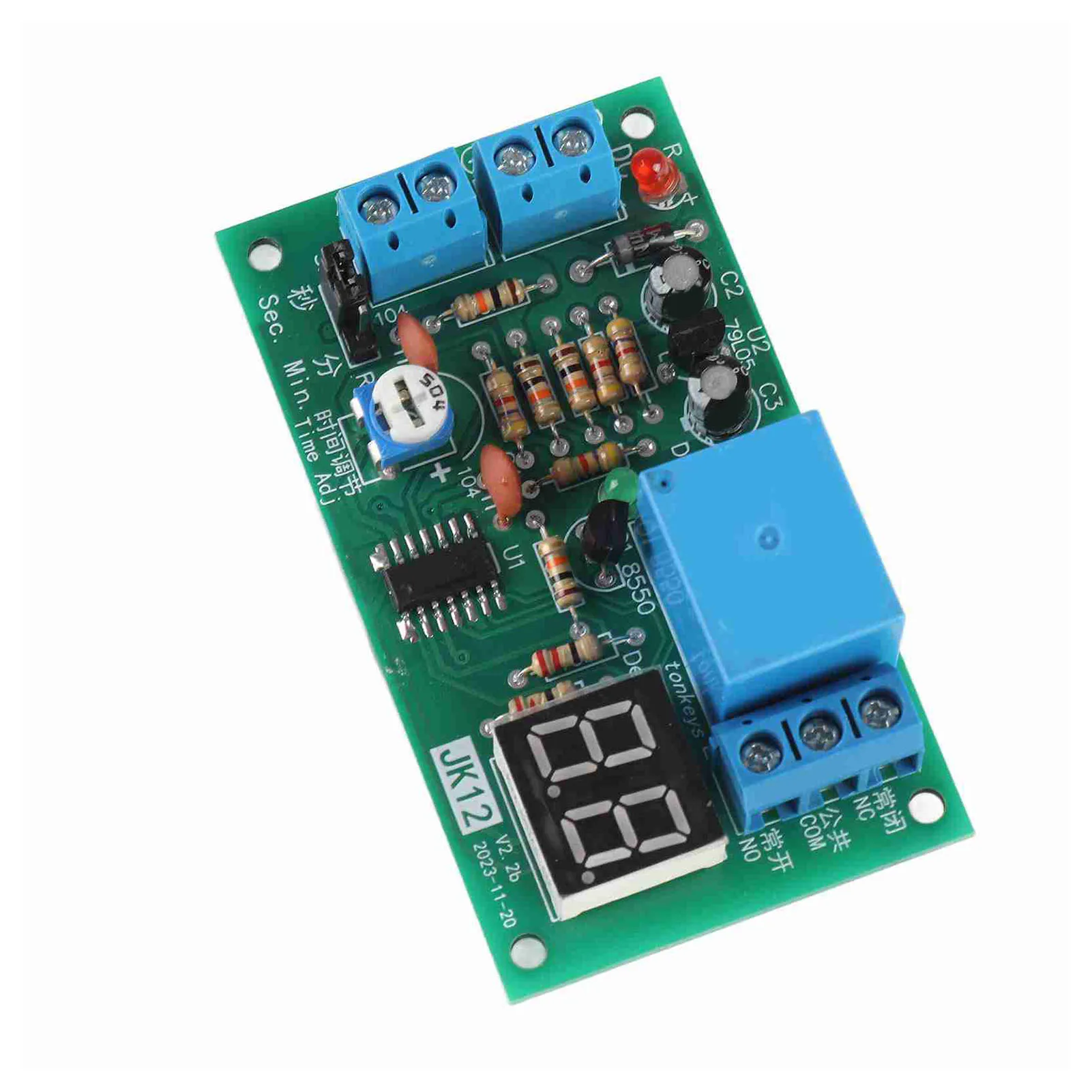 الموقت وحدة التتابع DC12V LED عرض العد التنازلي توقيت الموقت تأخير إيقاف وحدة التتابع وحدة الموقت وحدة مؤقت قابل للتعديل