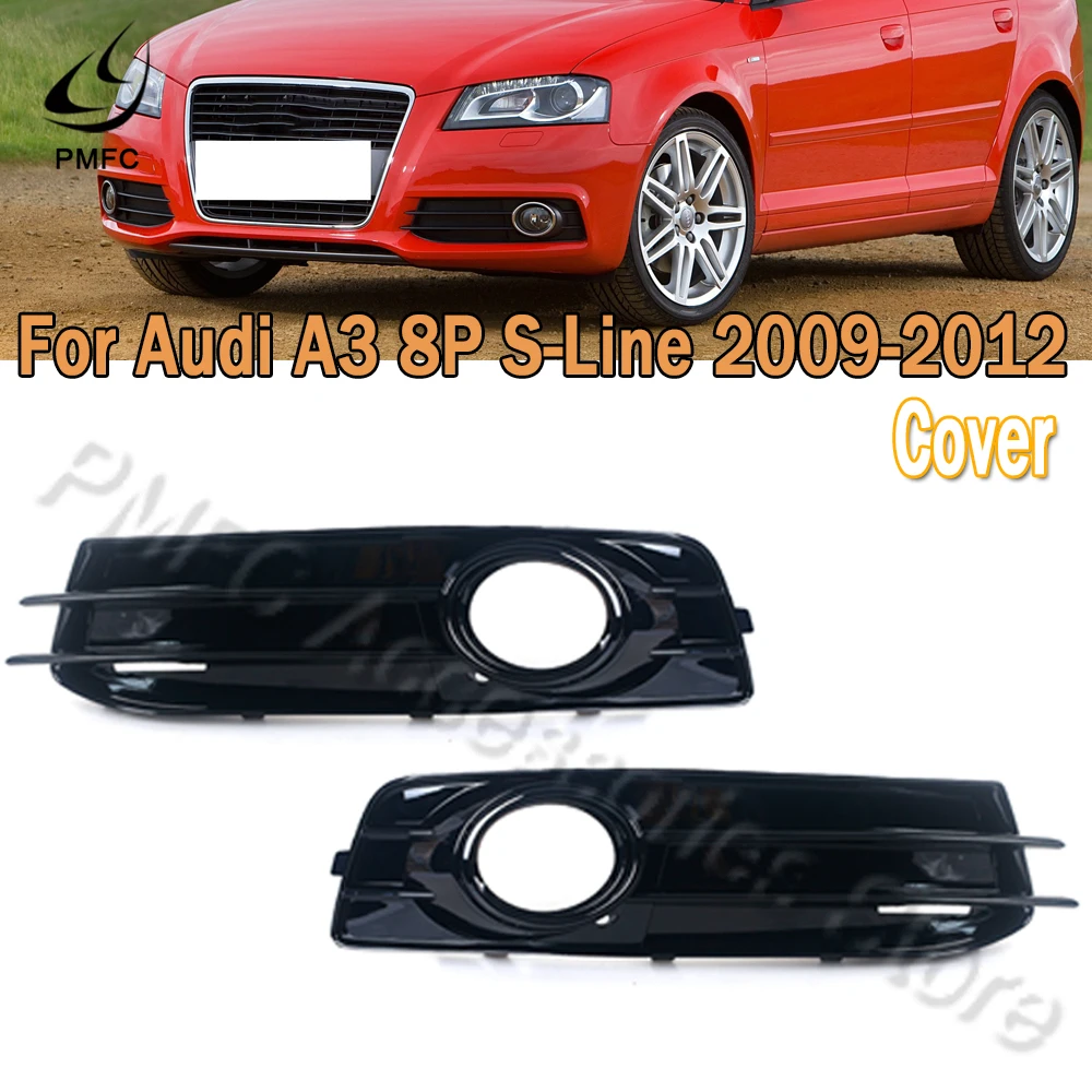 

PMFC 1 Pair Honeycomb Mesh Car Front Bumper Fog Light Grill Grille Cover For Audi A3 8P S-Lines 2009-2011 Cover Frame Lamp Hoods