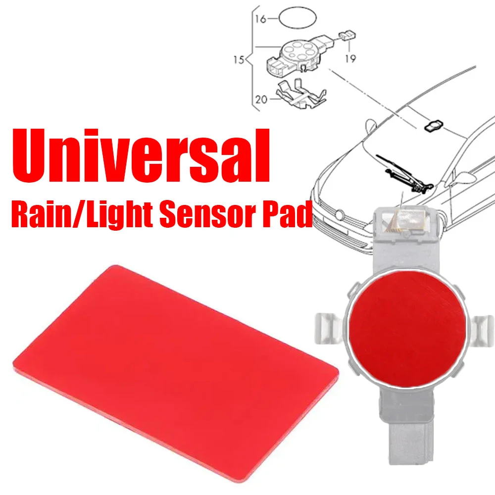 

1pc Universal Car Front Windshield Rain Light Sensor Rectangle Gel Wiper Rain Humidity Sensor Gel Trimmable Sensitive Film Pad