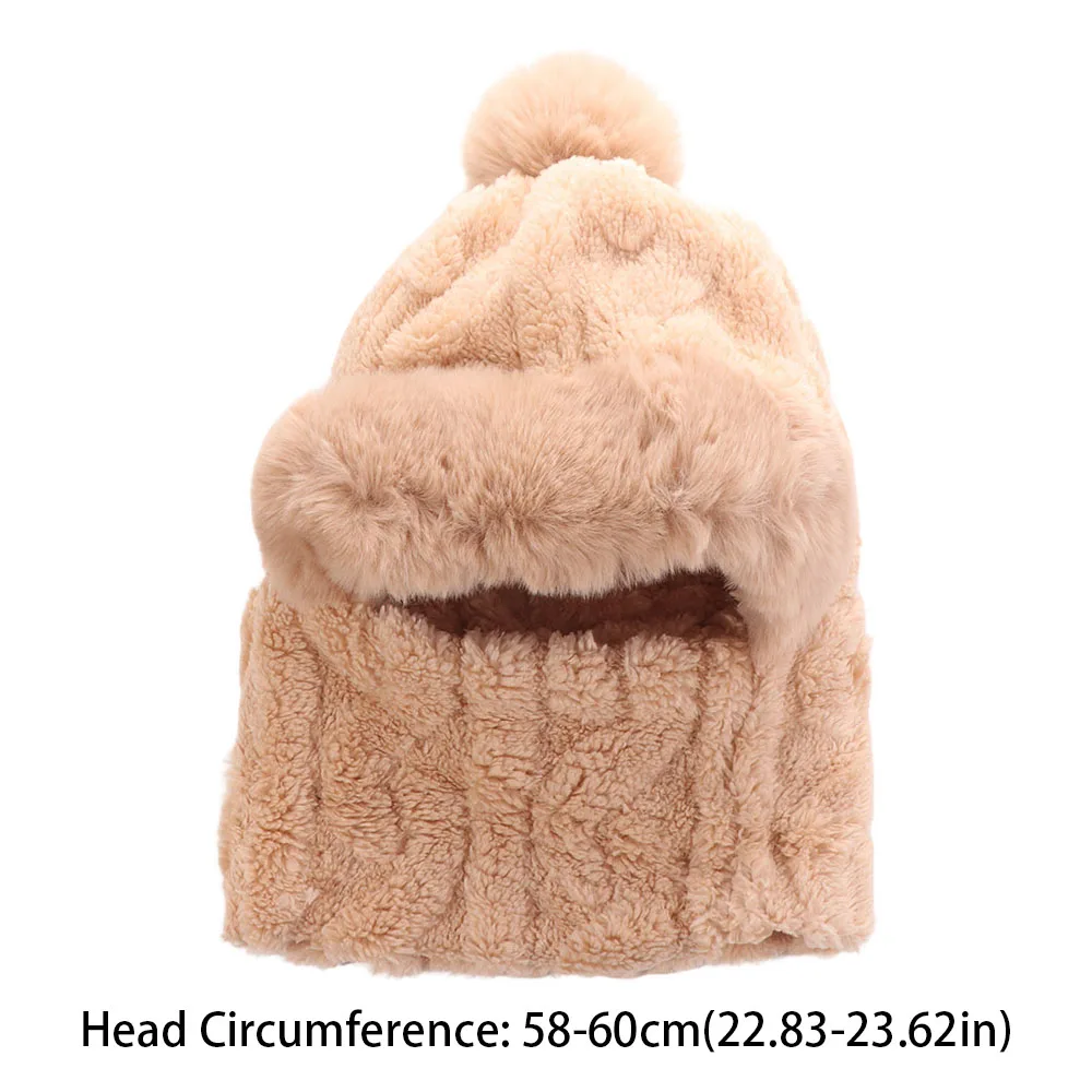 Herfst Gehoorbescherming Gehaakte Muts Sjaal Set Halswarmer Halsdoek Pluche Bal Hoed Zacht Dikker Trui Cap Dames