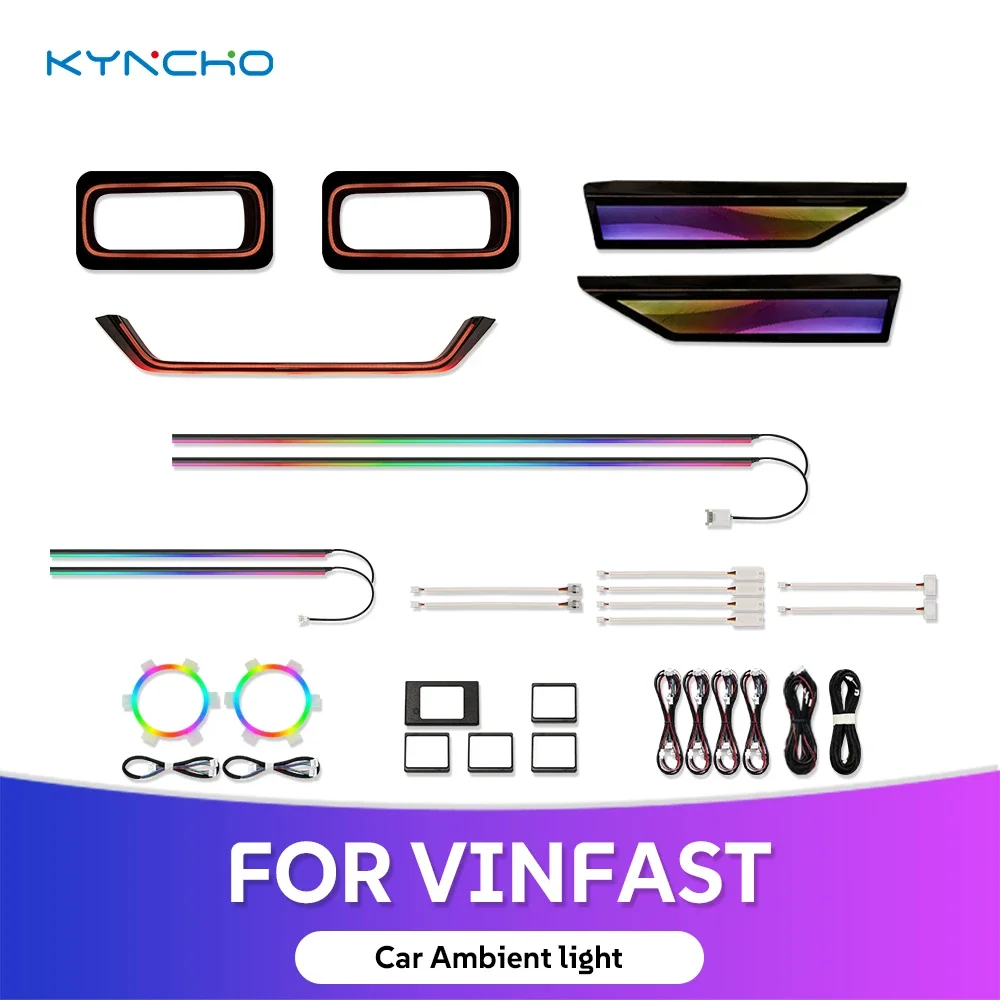 Suitable for VINFAST VF3 2023 2024 2025 Specific Intelligent Interior Car Ambient Light Neon Symphony LED Car Light Accessories