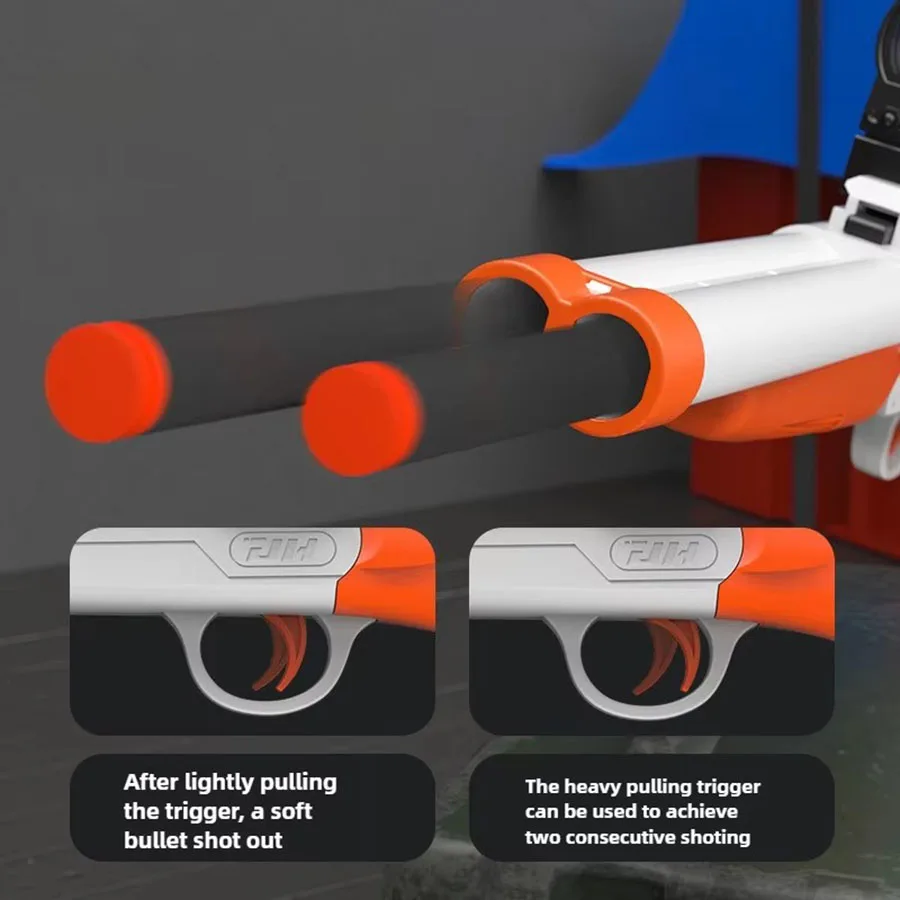 Double Barreled Toy Gun S686 Rifle Dual Soft Bullets Airsoft Launcher Outdoor Sports Game Pistola Shot Gun for Kids Gift view 3