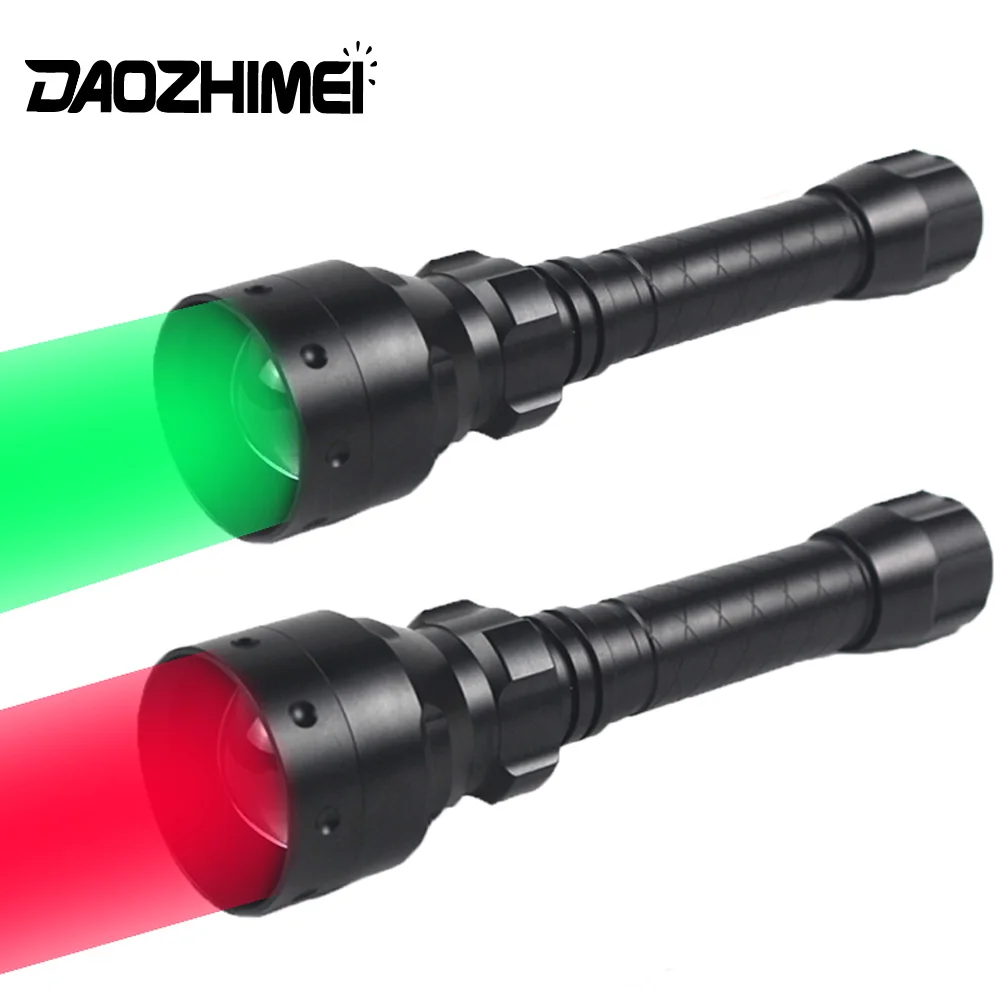 Red /Green/White/IR 850nm Night Vision Tactical Zoomable LED Flashlight 1-Mode Waterproof Light Hunting Torch Use 18650 Battery