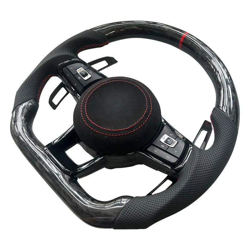Suitable for Volkswagen Taigun, Tiguan LX, T-Roc, Touareg, Tayron X, modified R-line forged carbon fiber steering wheel