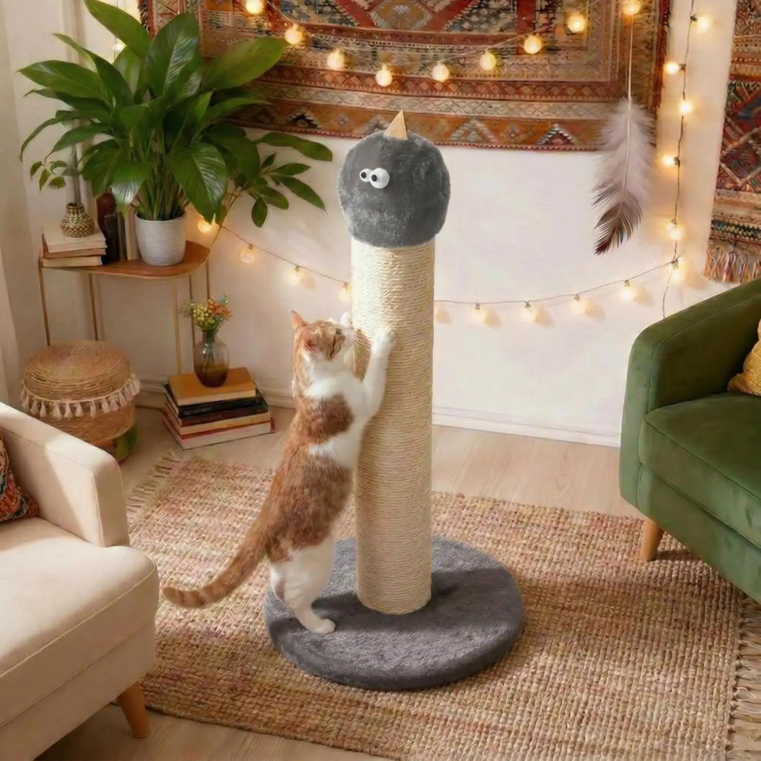

Cat Scratching Post, 22'' Cat Scratchers Tree Tower for Indoor Kitty with Extra Wide 13.4" Stable Base, Scratching Post