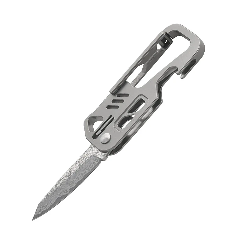 High-End Titanium Alloy Color Folding Knife Key chain Men\'s Multifunctional Waist Hanging Car keychain EDC Creative Accessories