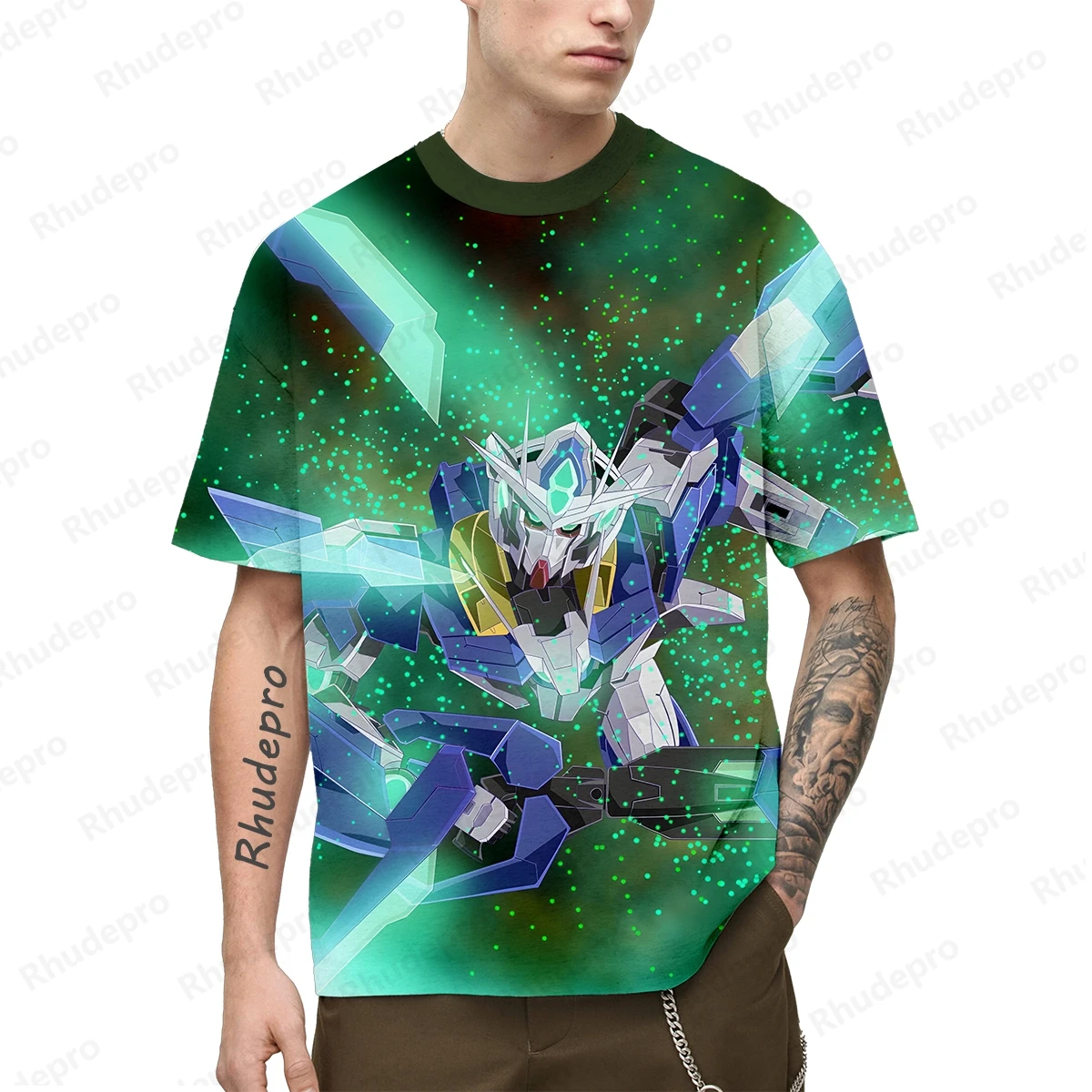 Camiseta de Gundam extragrande masculina, roupas estilo Harajuku, roupas infantis, camisas de tendência, presente, novo, Y2K, 100-5XL, 2024