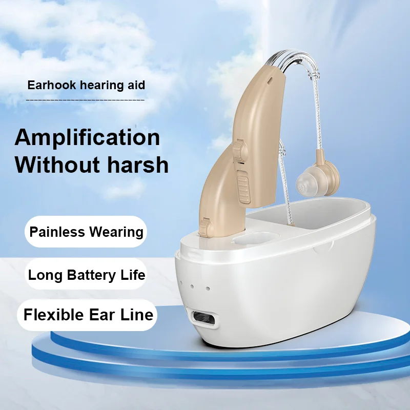 Bluetooth Sound Amplifier Adjustable Earhook Line Type-C Charging Audiphone Portable Assisted Listen Earbuds For Hearing Loss