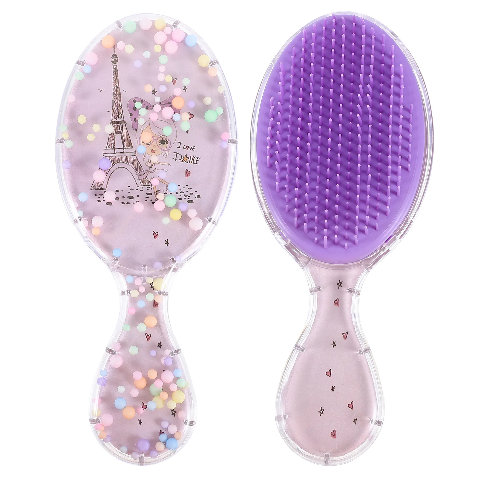 

2 Pcs Hair Untangle Brush Small Wet Oval Cartoon Comb Hairbrush for Girl Detangler