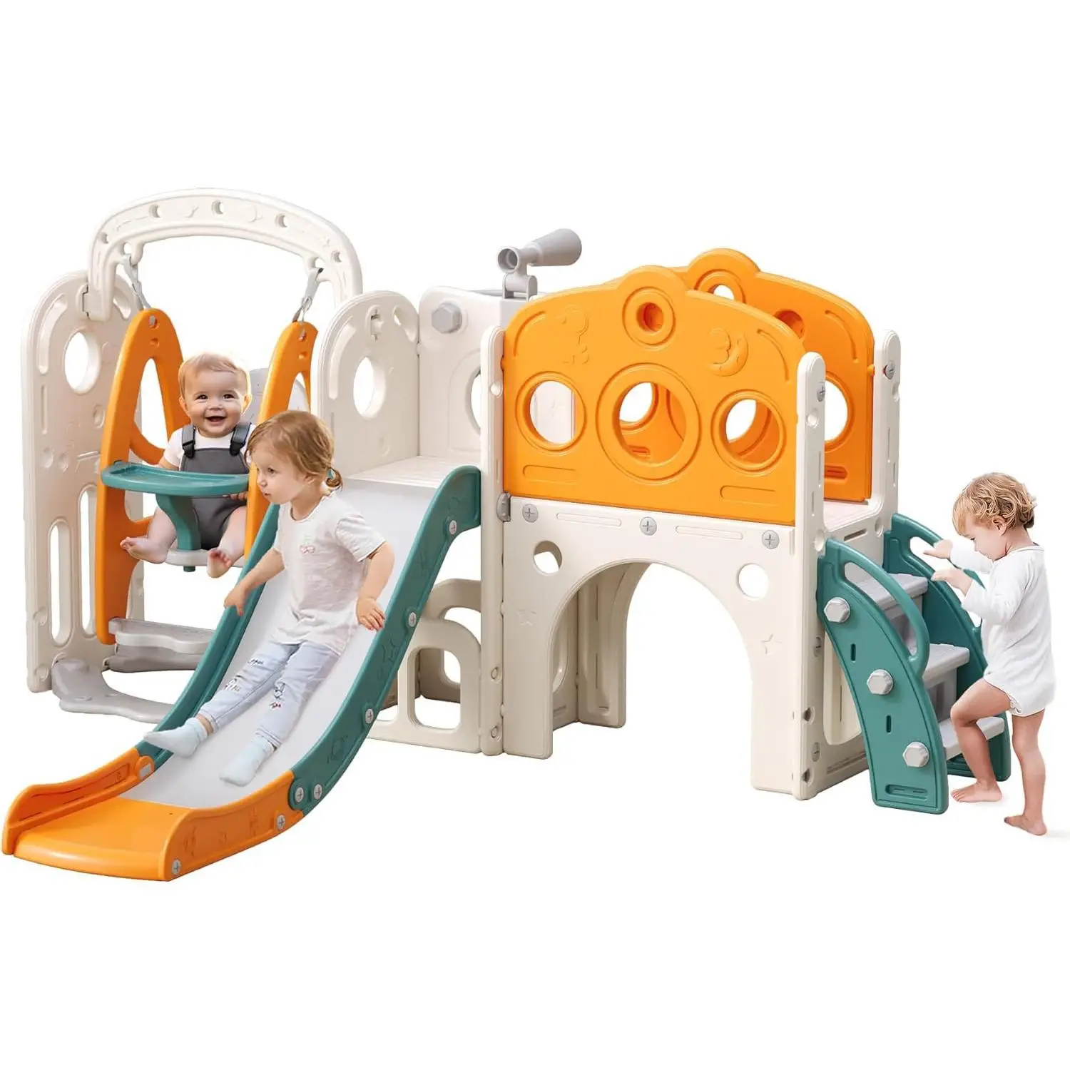 Toddler Slide Indoor Slide for Toddlers for Kids Indoor Slide Baby Plastic Play Slides with Basketball Hoop and Ball