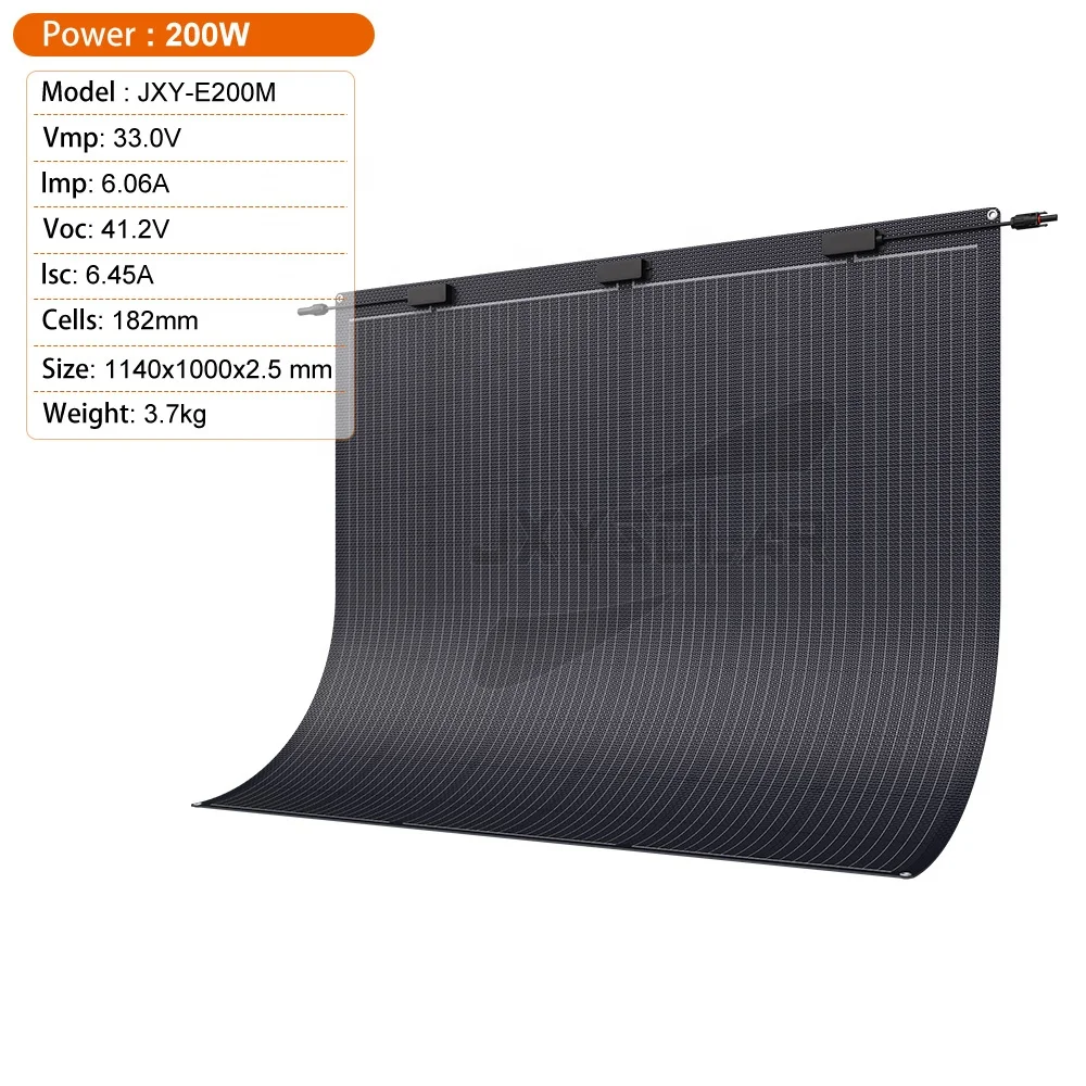 150W 18V Semi-flexible Monocrystalline Solar Panel, Lightweight Module Outdoor Camping Power Generation
