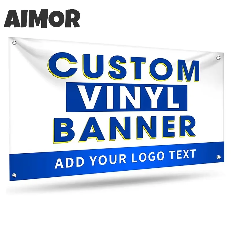 

AIMOR Pvc Advertising Customization Vinyl Waterproof 510g/㎡ Banner Outdoor Spray Cloth DIY LOGO Advertising Background Print