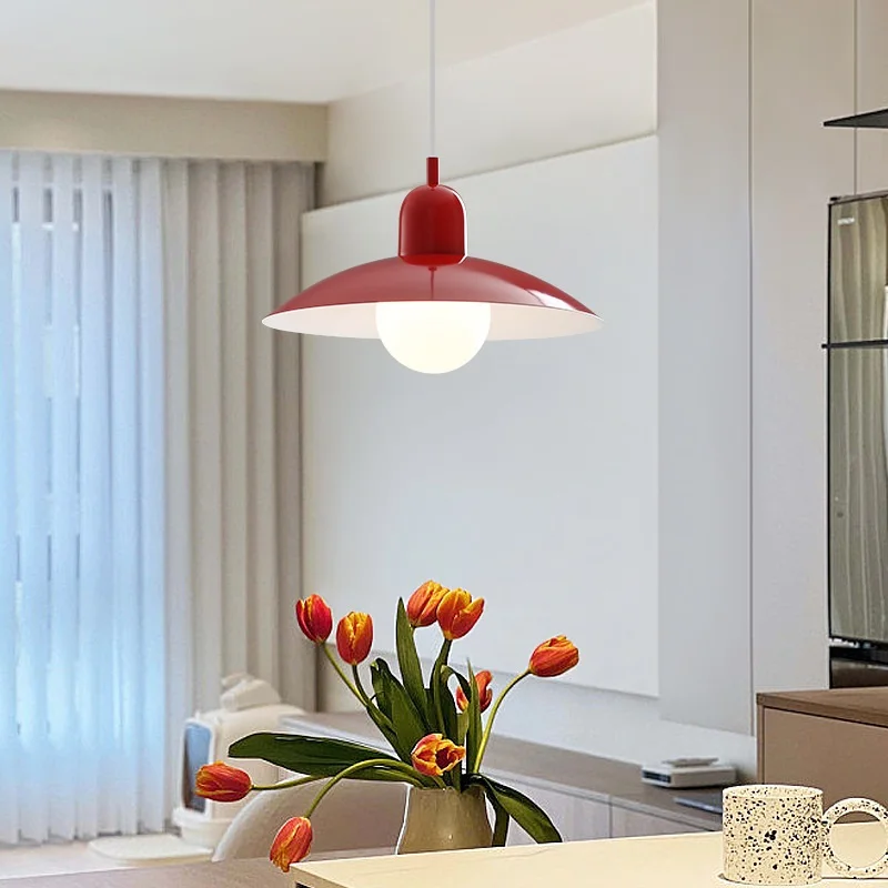 Mid-style Nordic Color Macron Cining Room Bedroom Lighting Chandelier Simple Modern Bauhaus Dining Table Chandelier Study Lamp view 3