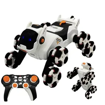 RC Car Toy with Light Music and Spray 360 Rotating Stunt Car Robot Dog Remote Control Car Toy for Boys and Girls Aged 6-14