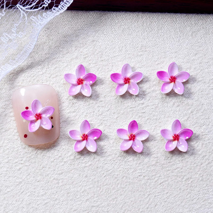 50/100Pcs, Colorful Five-petal Flower, Cartoon Cute Flower, Nail Accessories, Resin Diamond, DIY Flower Wearing Nail Accessories