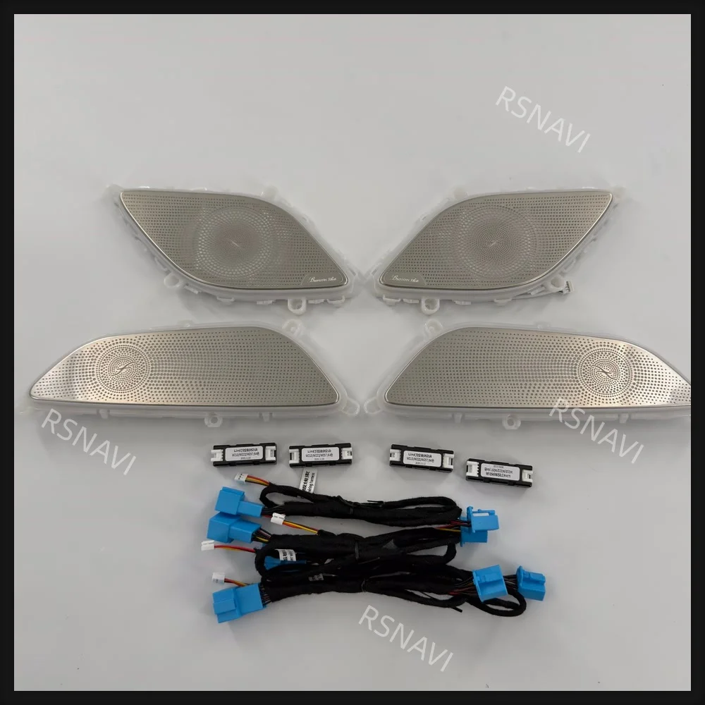 Illuminated Midrange Speaker Grilles with Ambient Lighting for Mercedes-Benz CLS C257 2018-2023 Perforated Door Audio Trim Parts