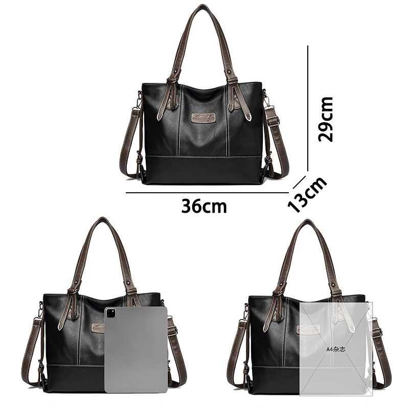 

High Quality Soft Leather Women's Shoulder Bag Luxury Famous Designer Women Crossbody Bags Large Capacity Female Bucket Bolsas