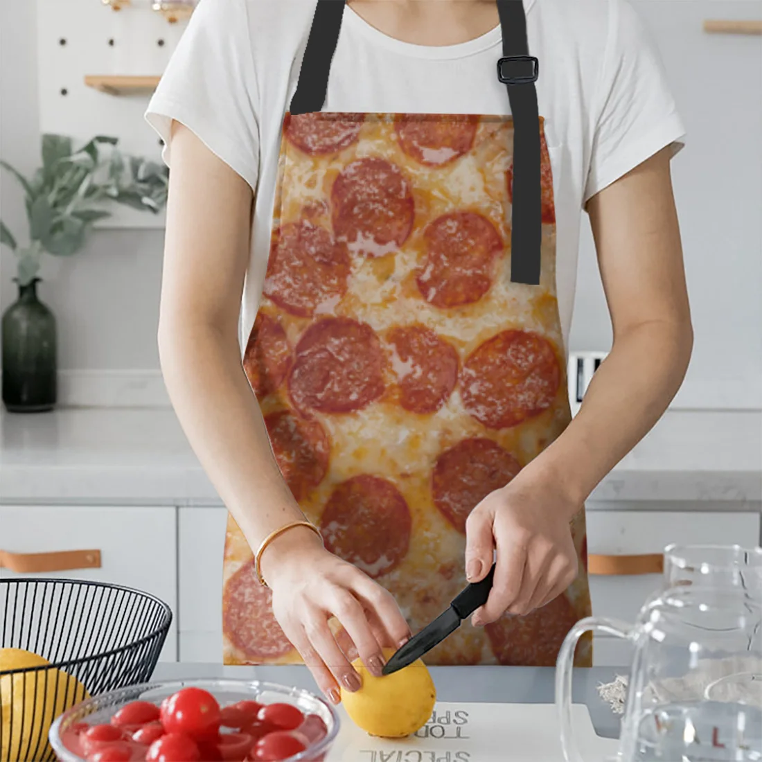 Giant Pizza Burrito Apron Kitchen Baking Accessories Home Cooking Aprons for Men Women